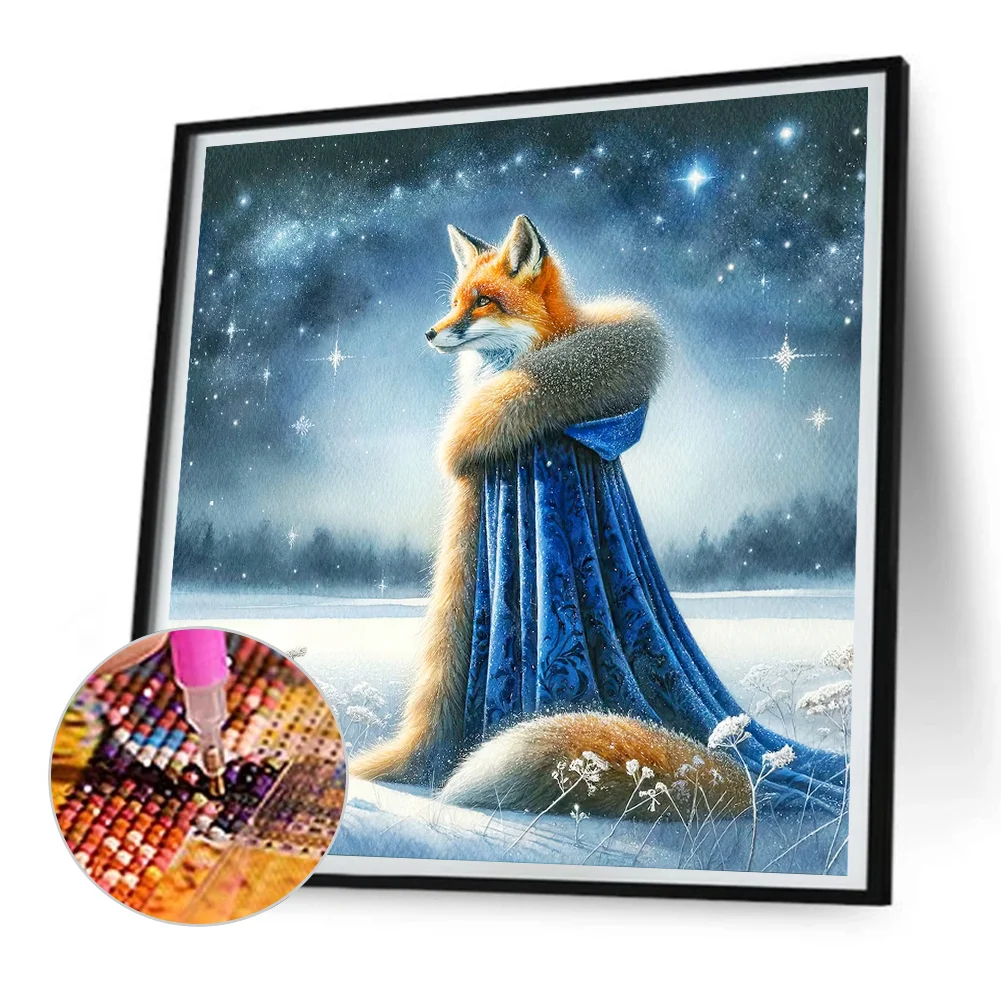 Full Round Diamond Painting 30*30cm - Aurora Fox
