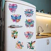 12 STÜCKE 2d flache DIY Diamant Kunst Kühlschrank Aufkleber für Wohnkultur (Libelle)