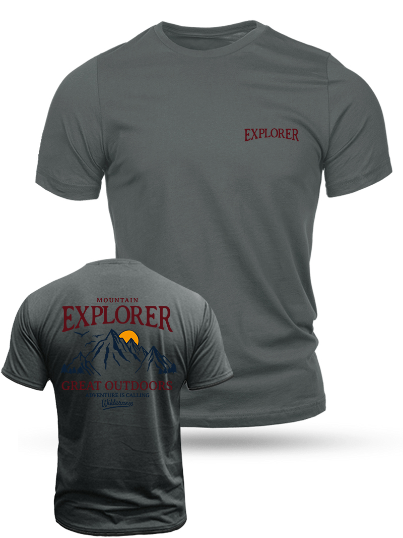 Men's Explorer Print Casual Short Sleeve T-shirt