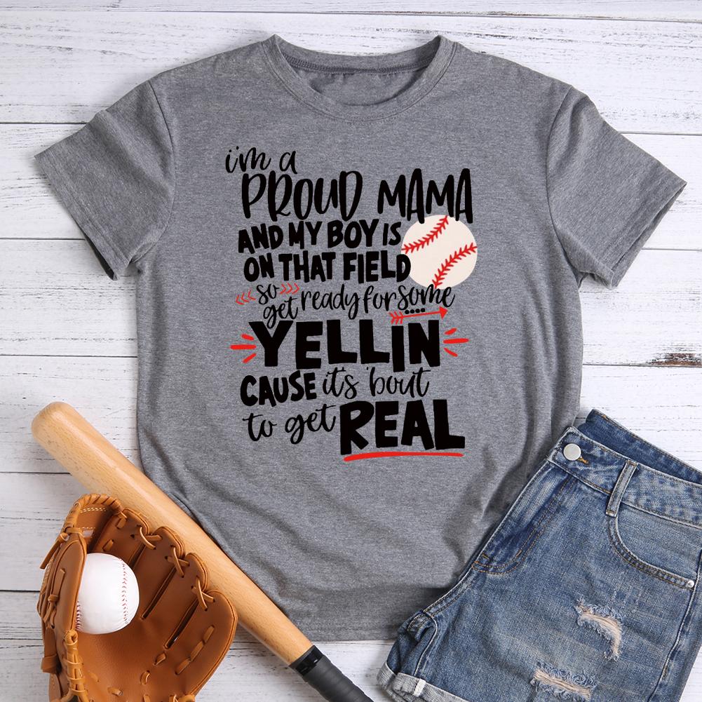 Loud and Proud Baseball Mama T-Shirt Adult Large