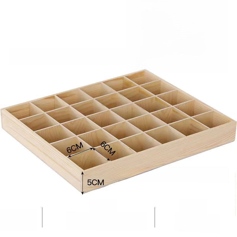 Wooden Plaid Storage Box Desktop Multi-grid Wooden Box Nuts Multi-meat Plaid Storage Box Grid Plate Stall Jiugongge