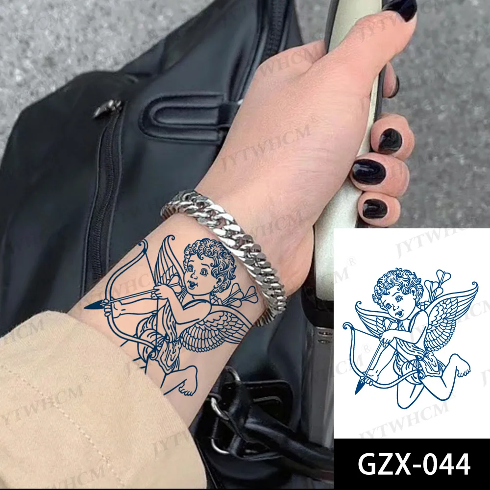 Sdrawing Stickers Semi-permanent Plant Lasting Tattoo Blue Henna Lace Flower Arm Non-reflective Herbal Juice Tattoo Waterproof