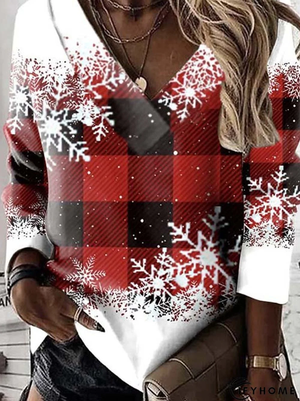 V Neck Casual Loose Sweatshirt | IFYHOME