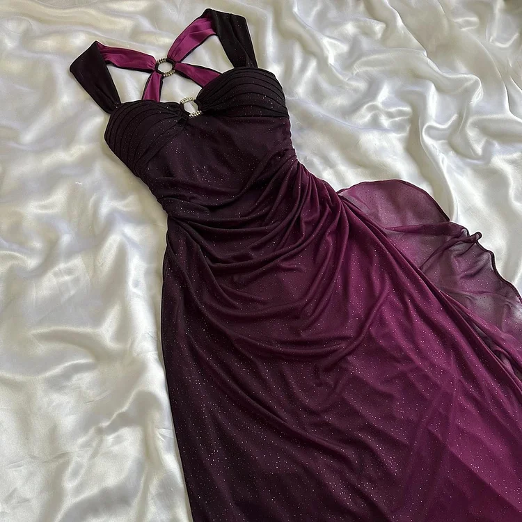 Betsy & Adam Women's Purple and Black Dress