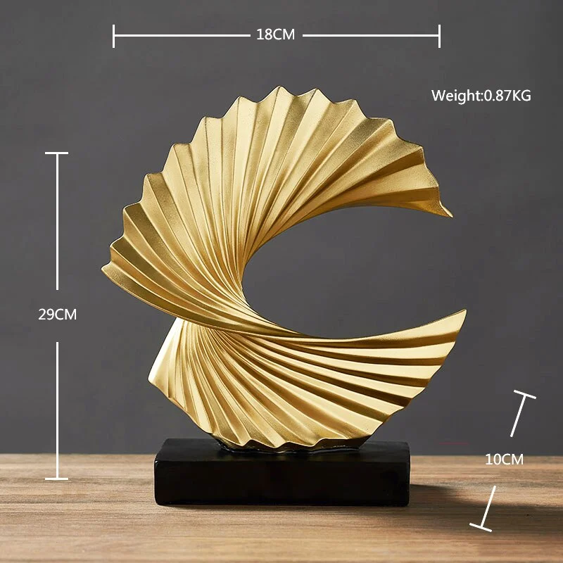 European Resin Abstract Sculpture Home Decoration Accessoies Modern Gold Art Statues Living Room decorative Office Desk Decor