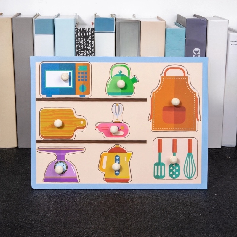 Children ‘s Education Wooden Toys Numbers Alphabet Fruit Intelligence Building Blocks 1 Set