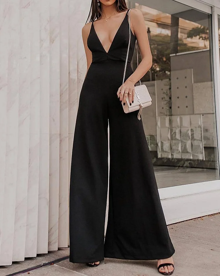 Straight high waist trousers jumpsuit