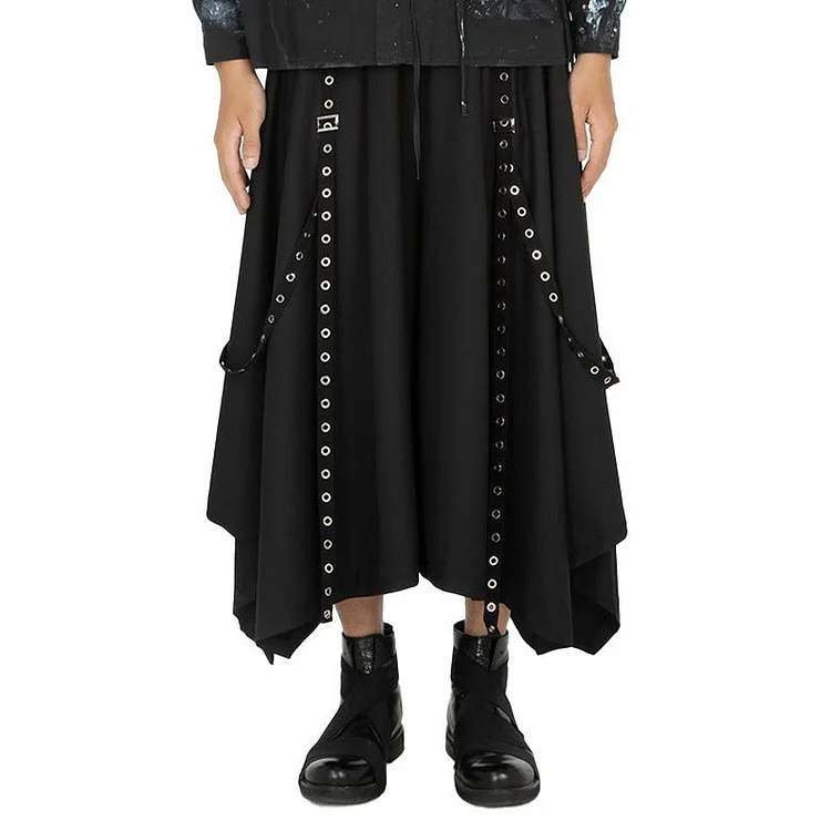 Darkwear Original Design Sense of Personality Loose Wide-leg Casual Culottes Pants-dark style-men's clothing-halloween