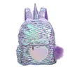 Kids Girls Unicorn Cute Sequins Backpack School Bags