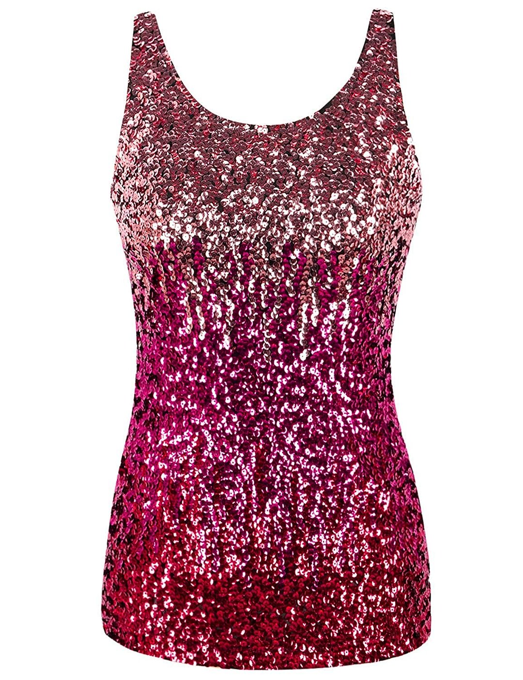 Shimmer Glam Sequin Embellished Sparkle Tank Top Vest Tops  Women's