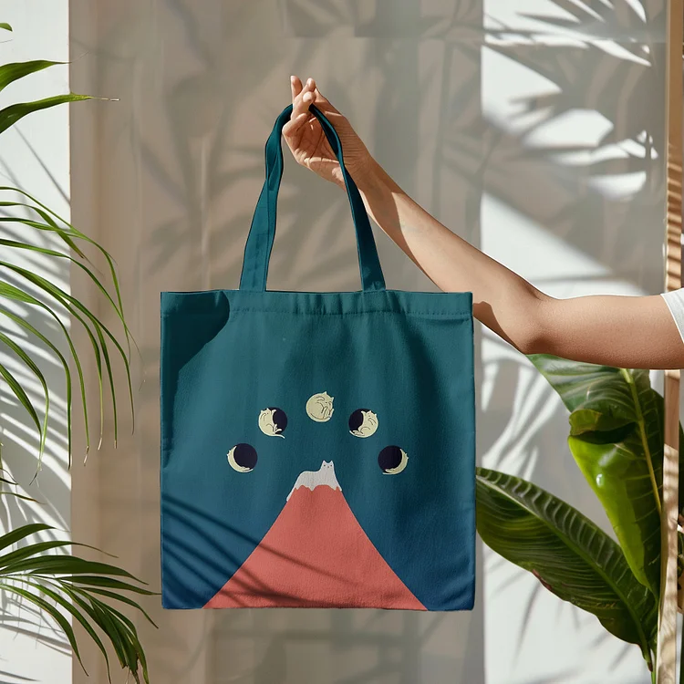Abstract Creative Good Night Cat Painting Art Canvas Bag