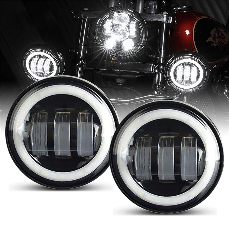 4.5 Inch Round LED Passing Fog Lights with Halo DRL