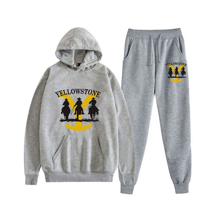 Mayoulove Dutton Yellowstone Unisex Pull Over Hoodie Sweater Trousers Set-Mayoulove