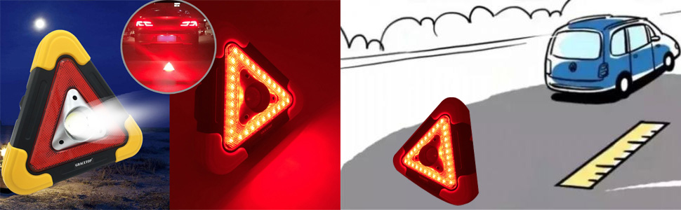 Road triangle warning light