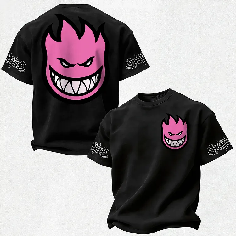 Spitfire Wheels Pink Flame Printed Men's T-shirt