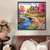 Paysage De Village-Peinture Diamant En Forme Sp&eacute;ciale-40*40CM