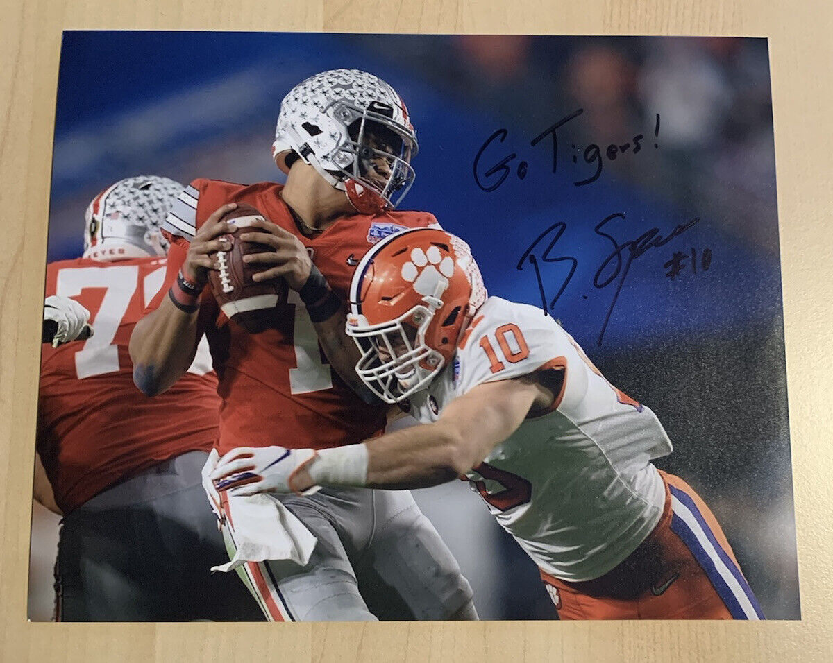 BAYLON SPECTOR HAND SIGNED 8x10 Photo Poster painting CLEMSON TIGERS LINEBACKER AUTOGRAPHED COA