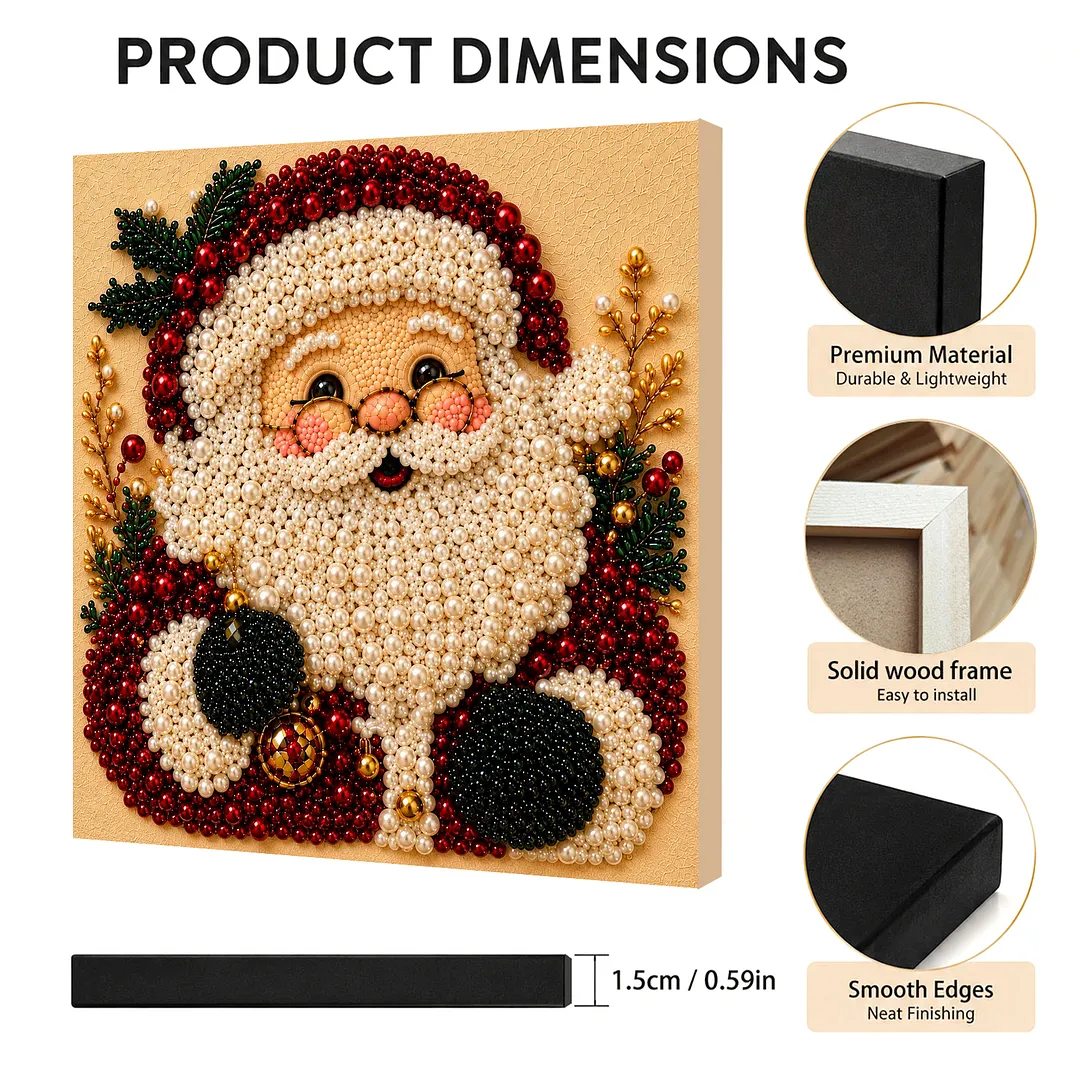 Pearl Painting Kit for Adults Framed Christmas Santa