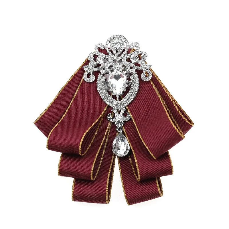 Luxury Black Rhinestone Handmade Bow Tie Men's Wedding Groomsman High-end British Boy Business Suit Shirt Bowtie Set