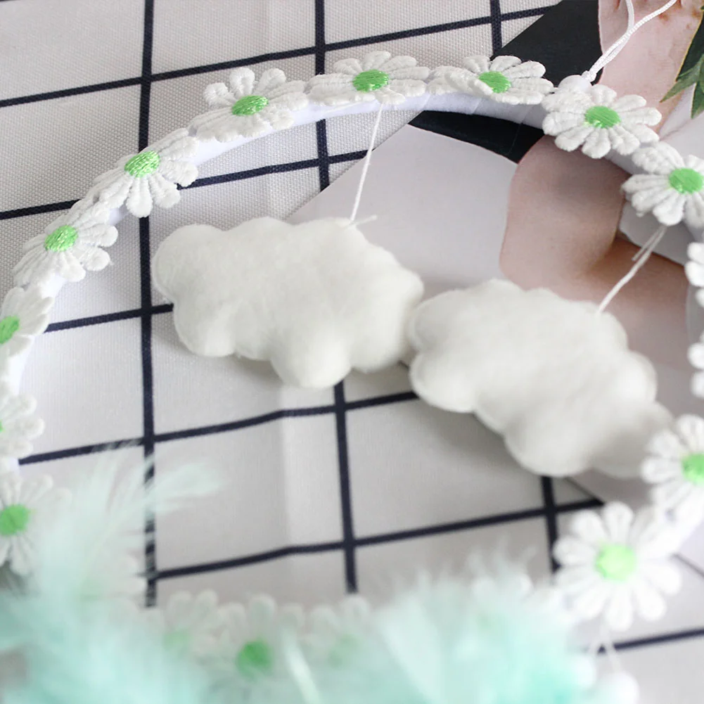 LED Flower Cloud Feather Dreamcatcher String Light Decorative Lamp (Green)