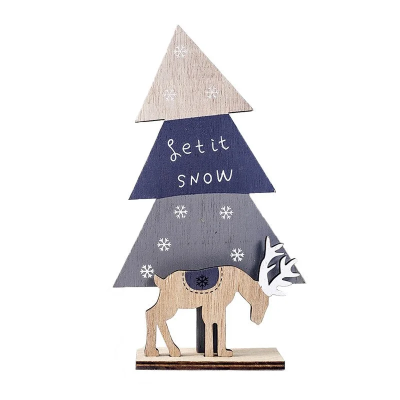 Wooden Reindeer Christmas Decoration DIY Wood Crafts Xmas Ornaments for Christmas Party Home Table Decorations New Year 2020