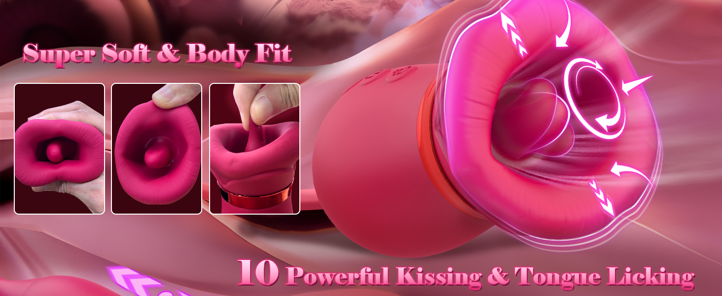 mouth vibrator, the rose sexual toy, licking vibrator