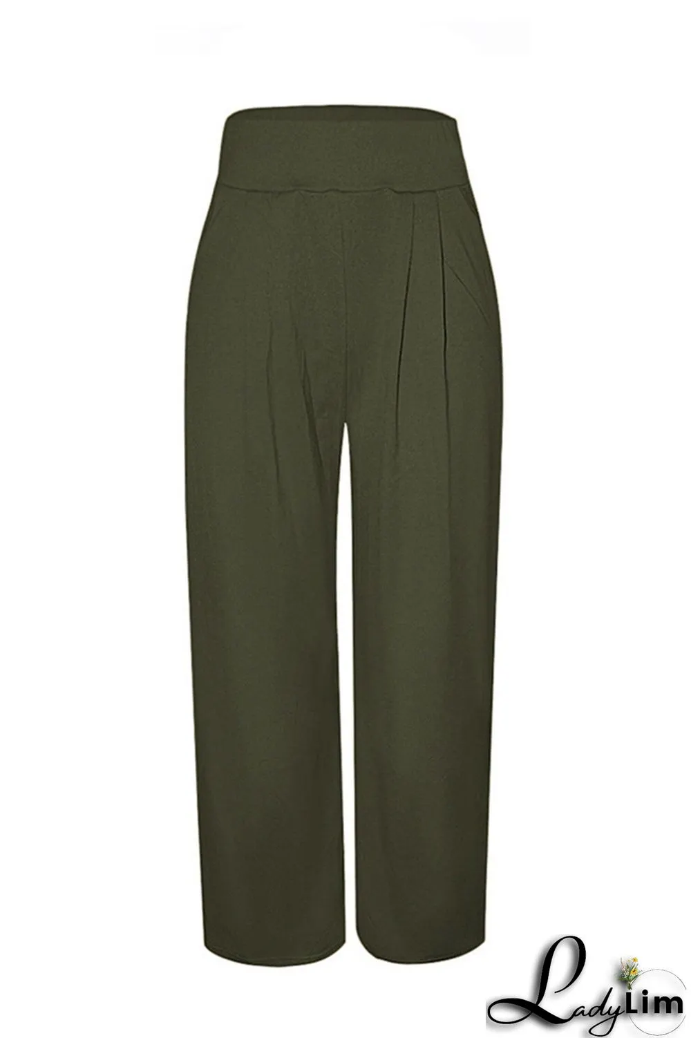 Coffee Fashion Casual Solid Patchwork Regular High Waist Conventional Solid Color Bottoms
