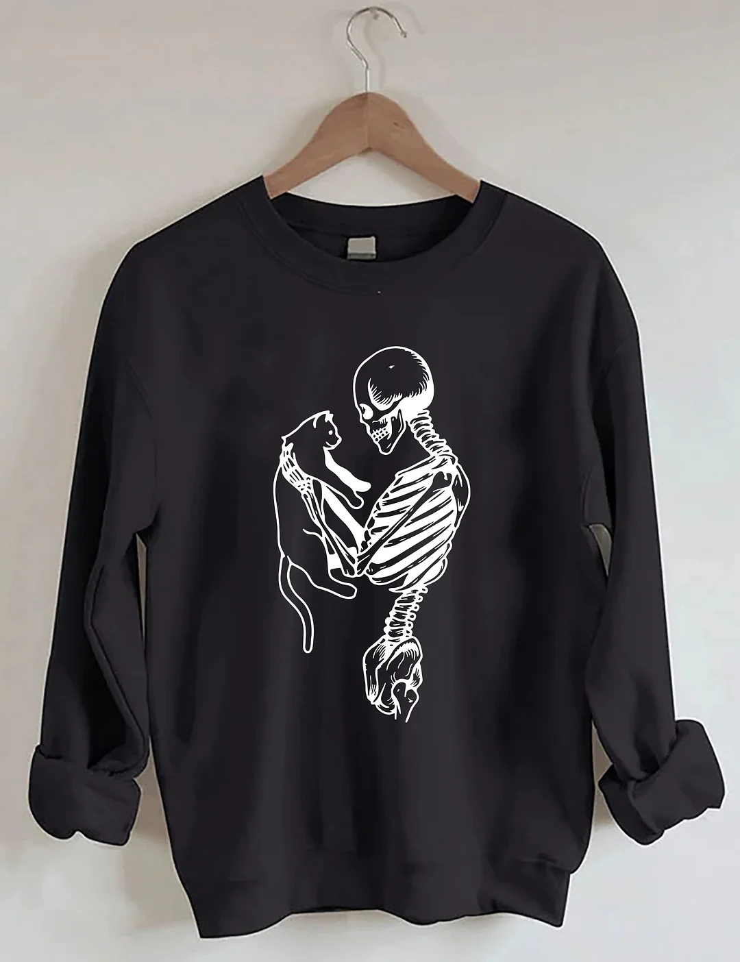 Skeleton And Cat Sweatshirt