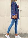 Urban Lapel Collar Buttoned Plaid Long Sleeve Fashion Blazer Outerwear