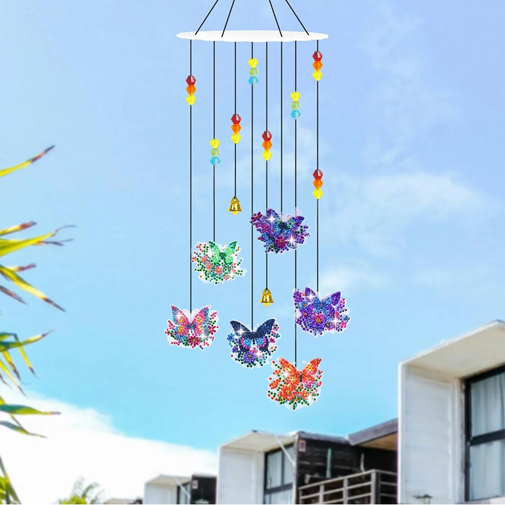 DIY Butterfly Diamond Art Sun Catcher Butterfly DIY Crystal Wind Chime for Window