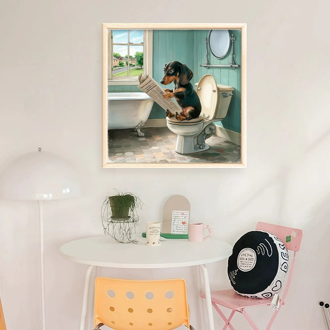 Dachshund Full 11CT DIY Stamped Cross Stitch Kits 40x40cm for Adults Home Decor