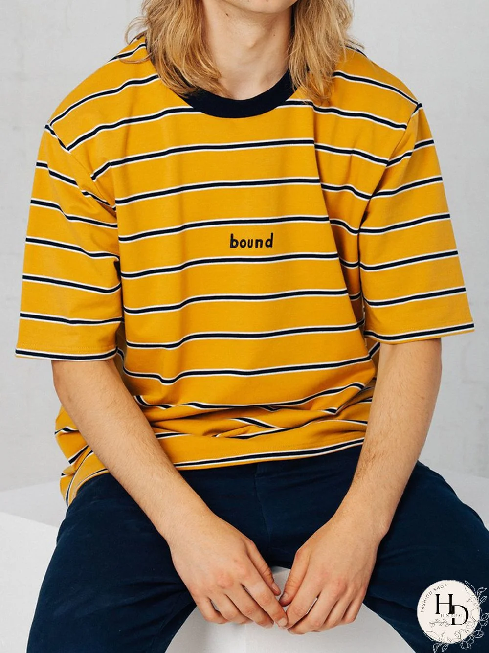 Fashion Stripe Print Modern Casual Short-Sleeved T-Shirt