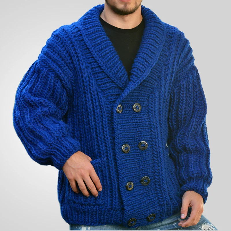 Uveng Uveng National Wind Winter Coat Thick Double Buckle Coarse Needle Sweater Loose High-End Wool Coat SY0190