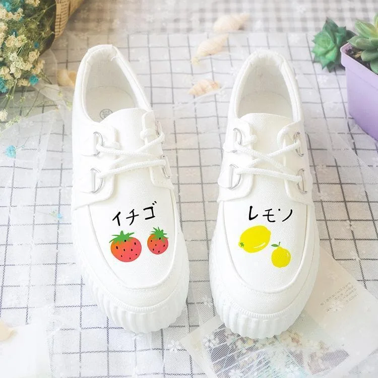 Japanese Kawaii Fruit Hand-painted Canvas Shoes SP1711502