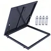 [US Local Warehouse] Roof Hatch Skylight Roof Caps Aluminum Frame Galvanized Sheet 80x80cm with Switch Type Handle Loft Ventilation Roof Access Hatch Cover Plate Rooftop Hatch Cover Plate for Wellhead Lid/Cellar Cover