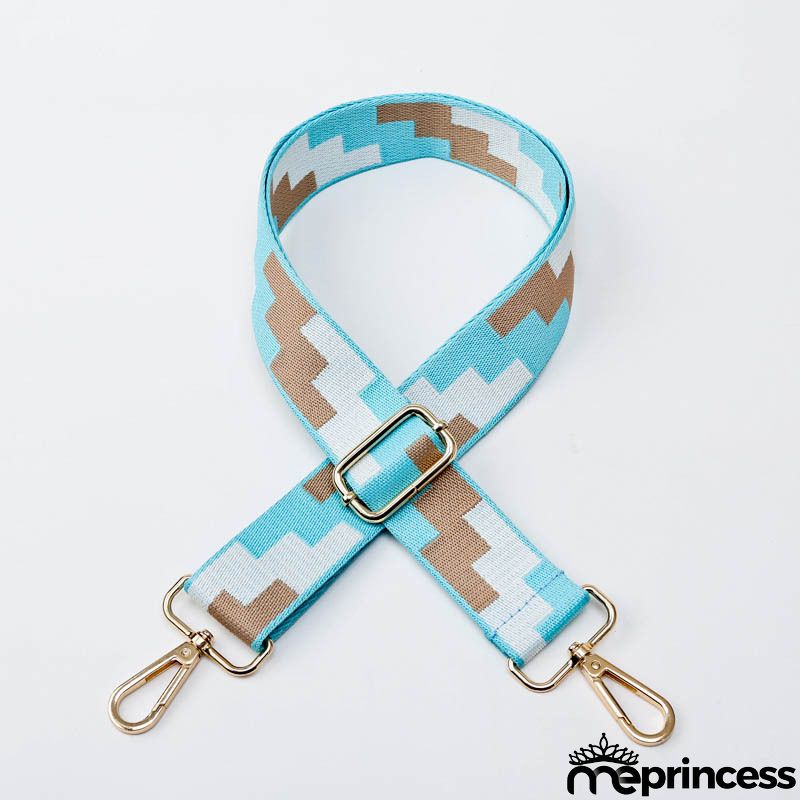Women Fashion Color Block Adjustable Decompression Replacement Long Strap Bag Accessories