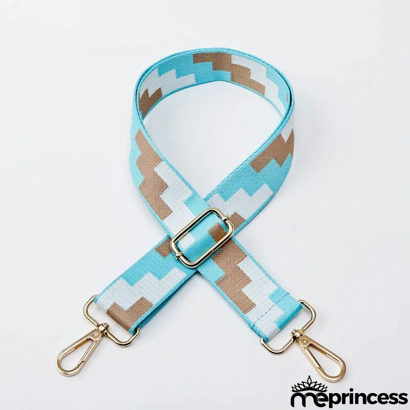Women Fashion Color Block Adjustable Decompression Replacement Long Strap Bag Accessories