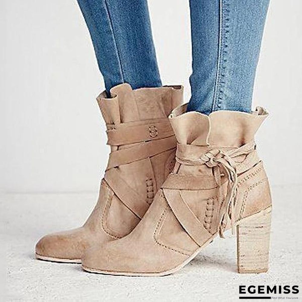 Chunky Heel Martin Boots Outdoor Ankle Boots | EGEMISS