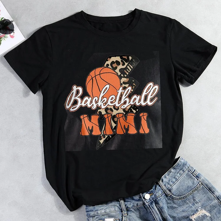 Leopard Basketball Mimi Round Neck T-shirt-Annaletters