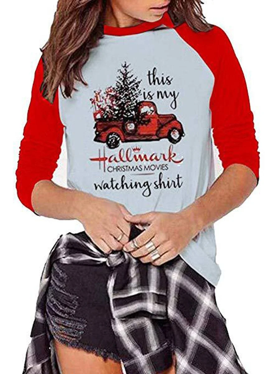 Christmas Letter Printed T-shirt