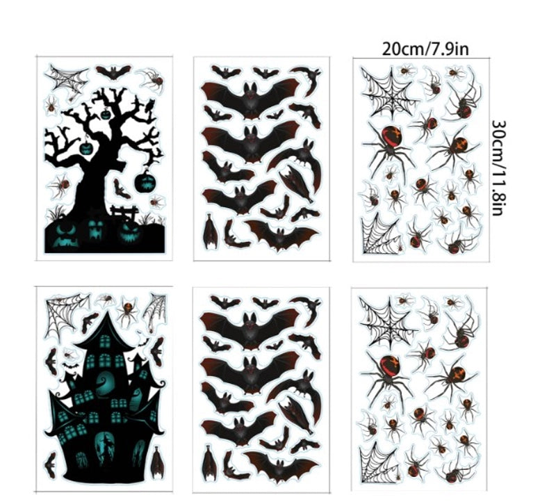 Halloween Retro Solid Color PVC Window Stickers Decorations Hanging Ornaments Party Supplies4