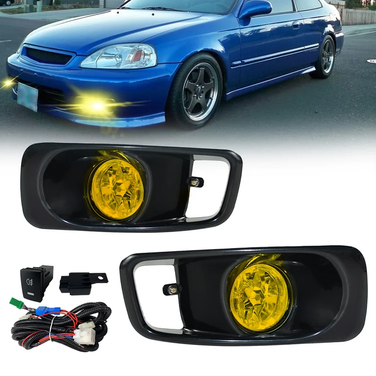 Front bumper Foglamp Foglight for Honda CIVIC DRL 1999 2000 car LED daytime running light DRL fog light fog lamp ITN Auto