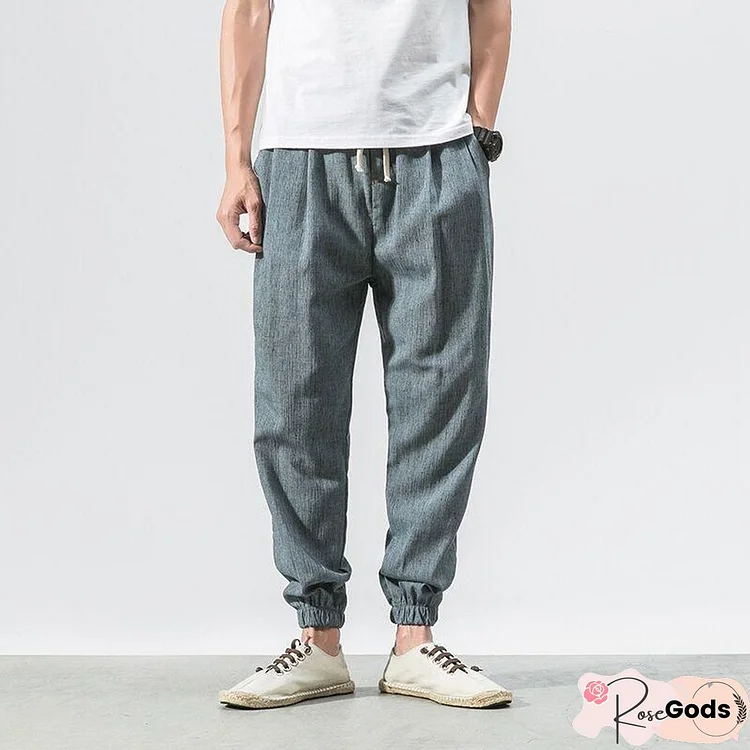 Men Casual Harem Pants Jogger Fitness Trousers