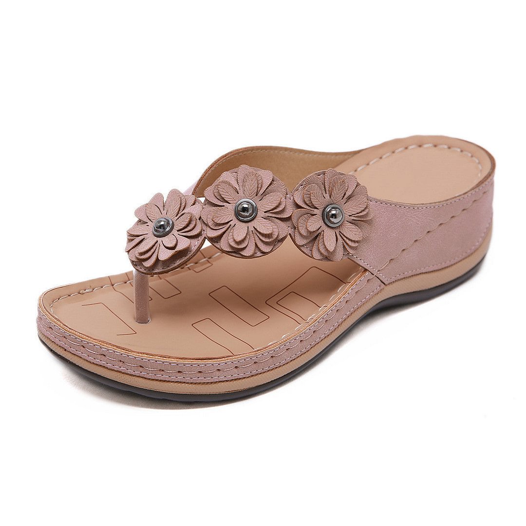 LAST DAY 50% Off -⚡200 pairs only⚡Women's Lightweight Flowers Clip Toe Sandals