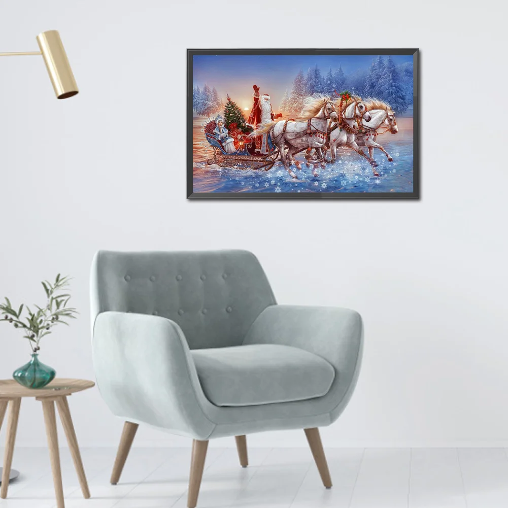 Diamond Painting - Full Round Drill - Santa Sleigh(60*40cm)