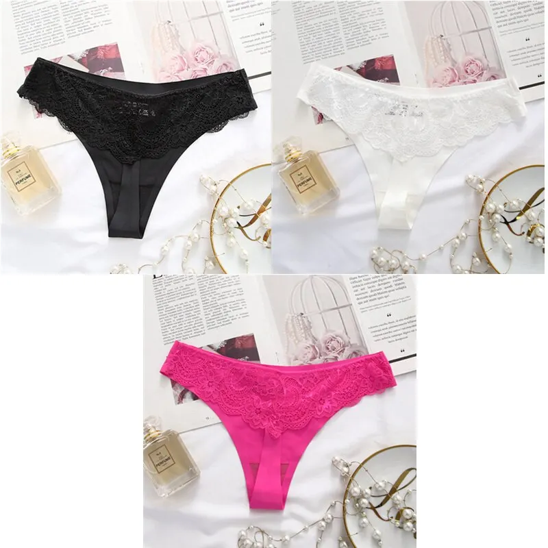 Billionm Ice Silk Thong Women G String Lace Sexy Panties Low Waist Thongs Summer Cool Underwear Transparent Underpants 20