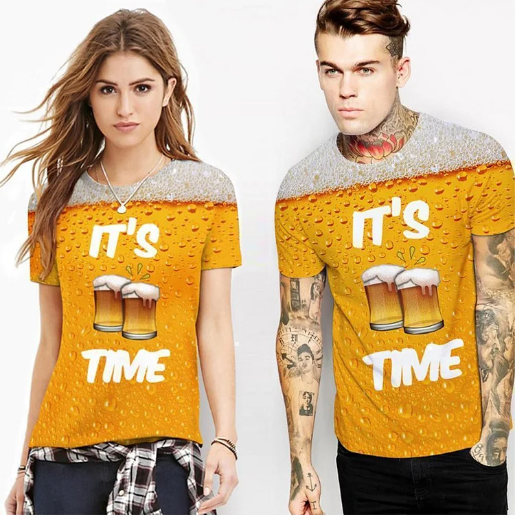 Fashion 3D Print Beer Bubble Short Sleeve T-Shirt | 168DEAL