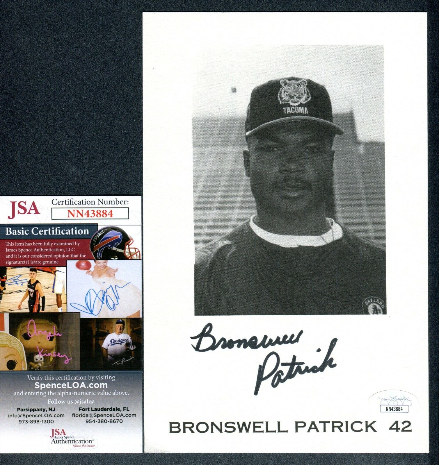 JSA Bronswell Patrick Autographed Signed 5.5x8.5 Photo Poster painting Tacoma Tigers TRB 679