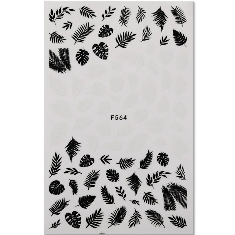 1PC Abstract Face 3D Nail Stickers Geometry Lines Love Letter Slider For Nails Gel Polish Decals For Manicures Decoration-Nail Inspo