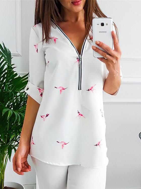 Women Half Sleeve V-neck Solid Color Dress